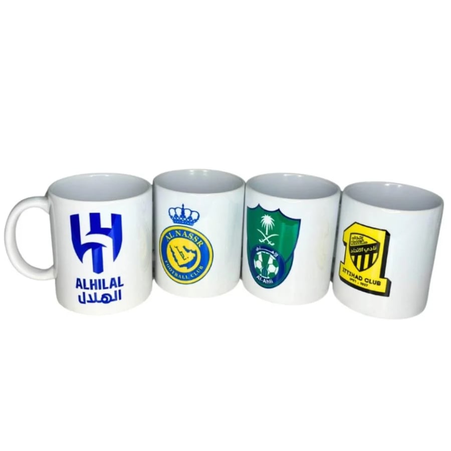 شعار ناديك الرياضي مطبوع على كوب
