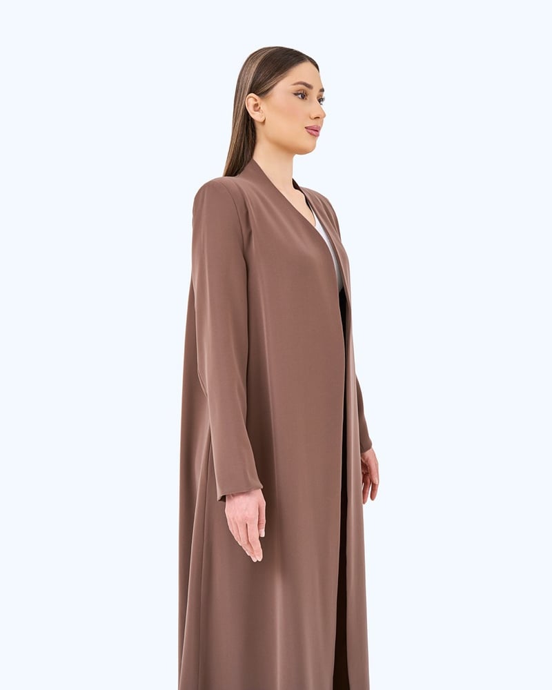 Brown Crepe High Neck Abaya