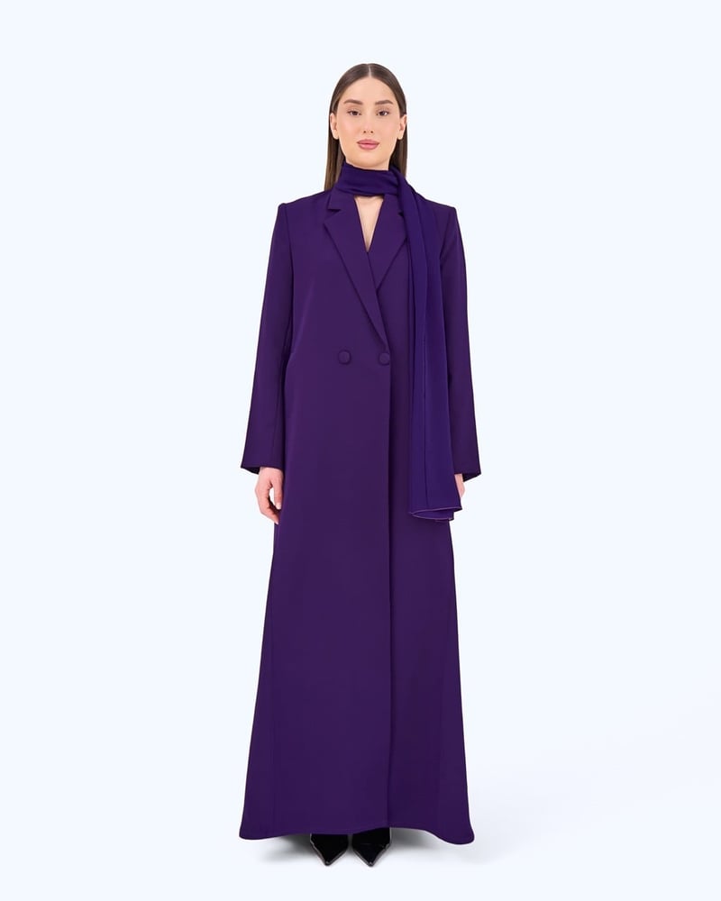 Purple Crepe Suit-inspired Abaya