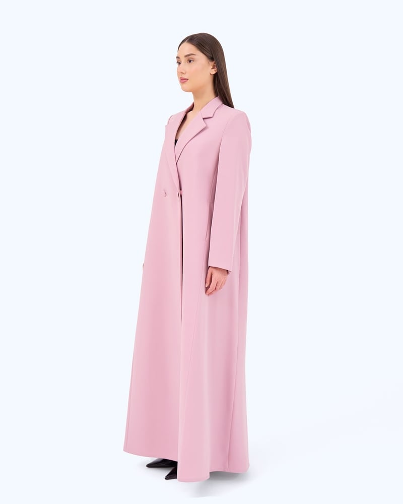 Nude Pink Crepe Suit-inspired Abaya