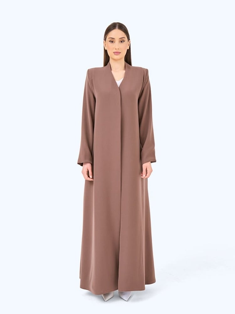 Brown Crepe High Neck Abaya