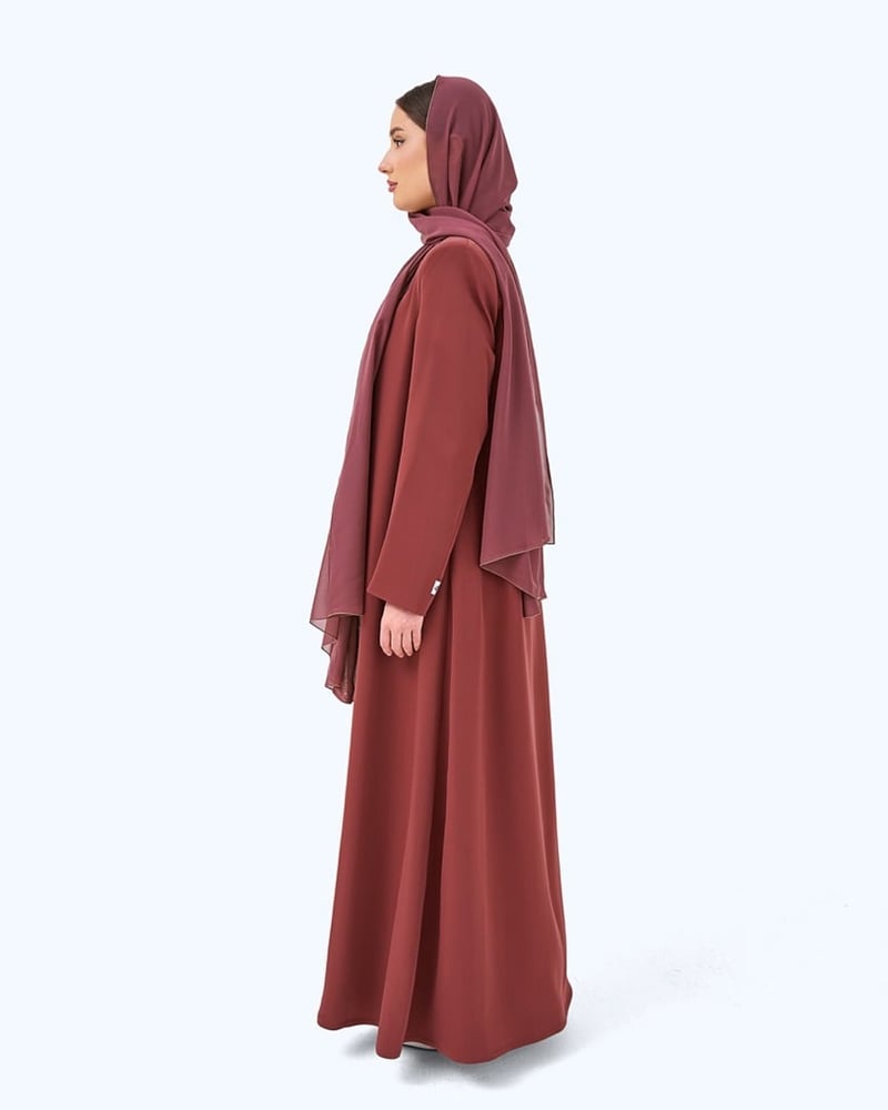 عباية كريب بياقة عالية بني طوبي