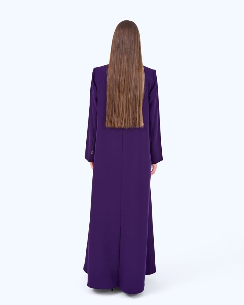 Purple Crepe Suit-inspired Abaya