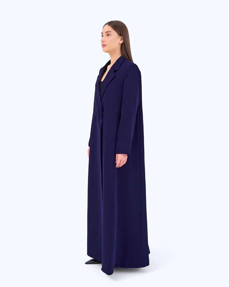 Royal Blue Crepe Suit-inspired Abaya