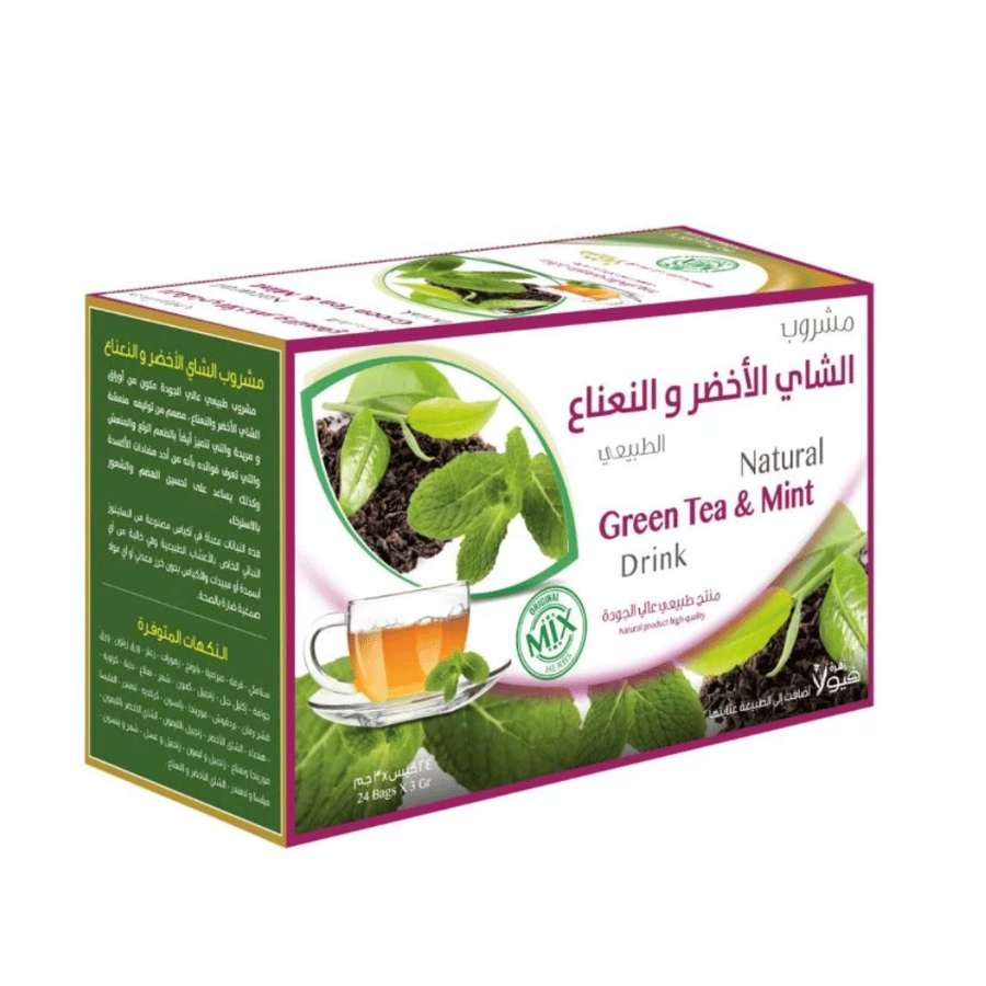 مشروب الشاي الأخضر بالنعناع