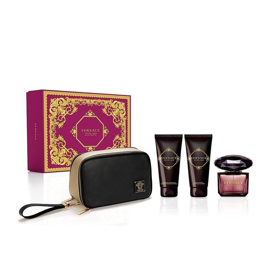 طقم فرزاتشي كريستال نوار تواليت (عطر 90مل+شاور جل 100مل+بودي لوشن 100مل+شنطة)