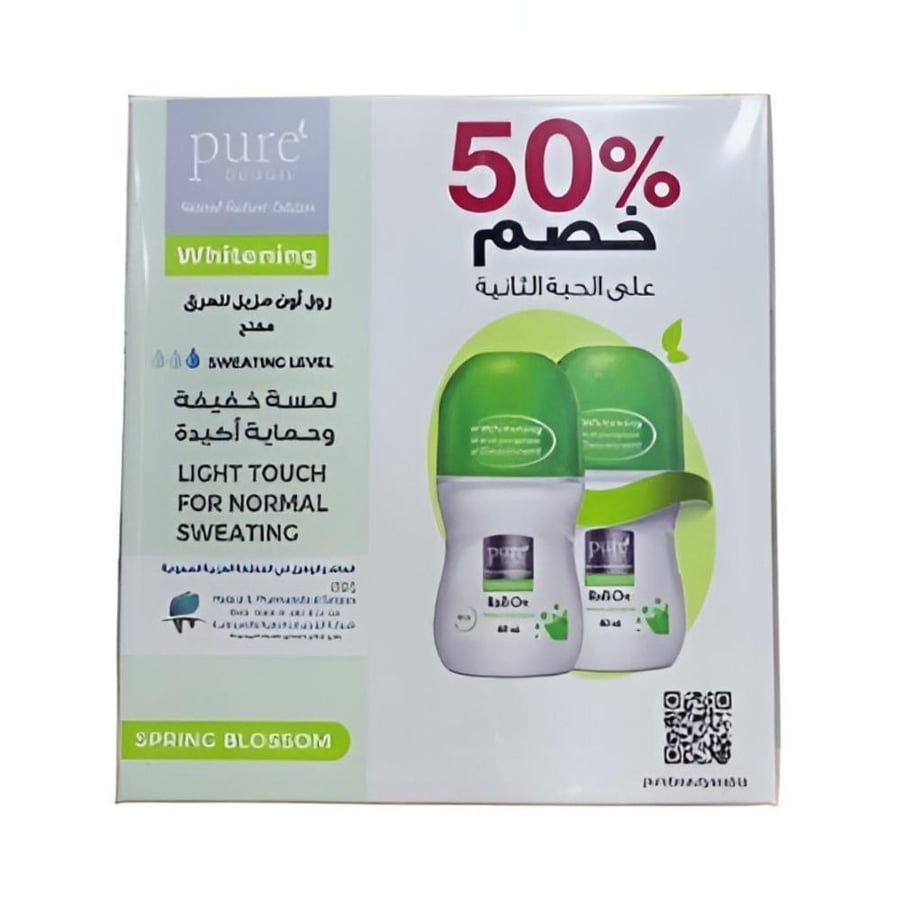 بيور بيوتي مزيل عرق رول 60 مل المفتح المقاوم للتعرق زهر الربيع كت (50% خصم على الحبه الثانيه)