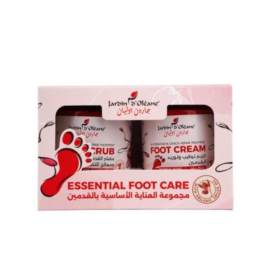مجموعة العناية الاساسية بالقدمين (مقشر ومورد) تروبيكال سانت من جاردن اوليان - 2 × 250 مل