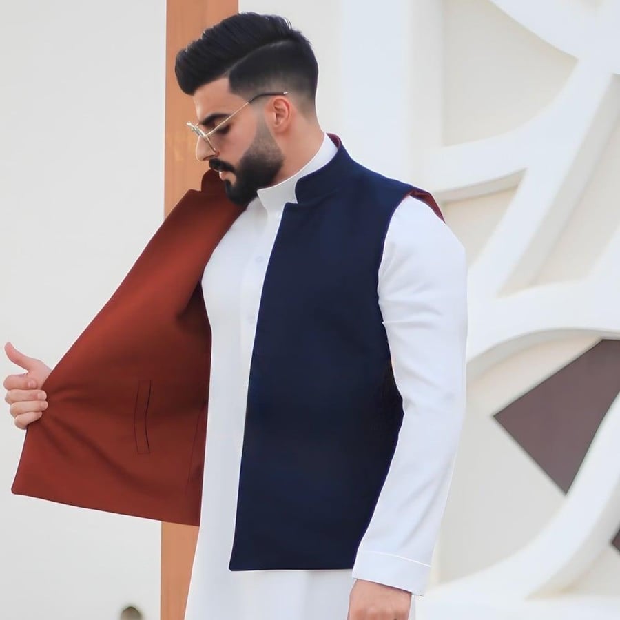 سديري جوخ ازرق - بني