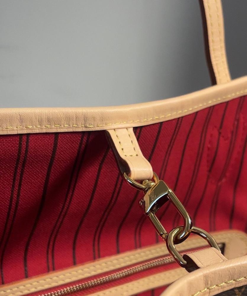 LV BAG Neverfull GM احمر داخلي