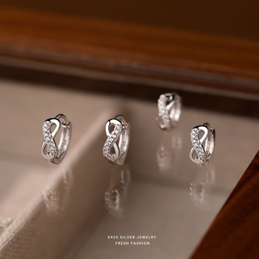 Infinity earrings, 925 sterling silver