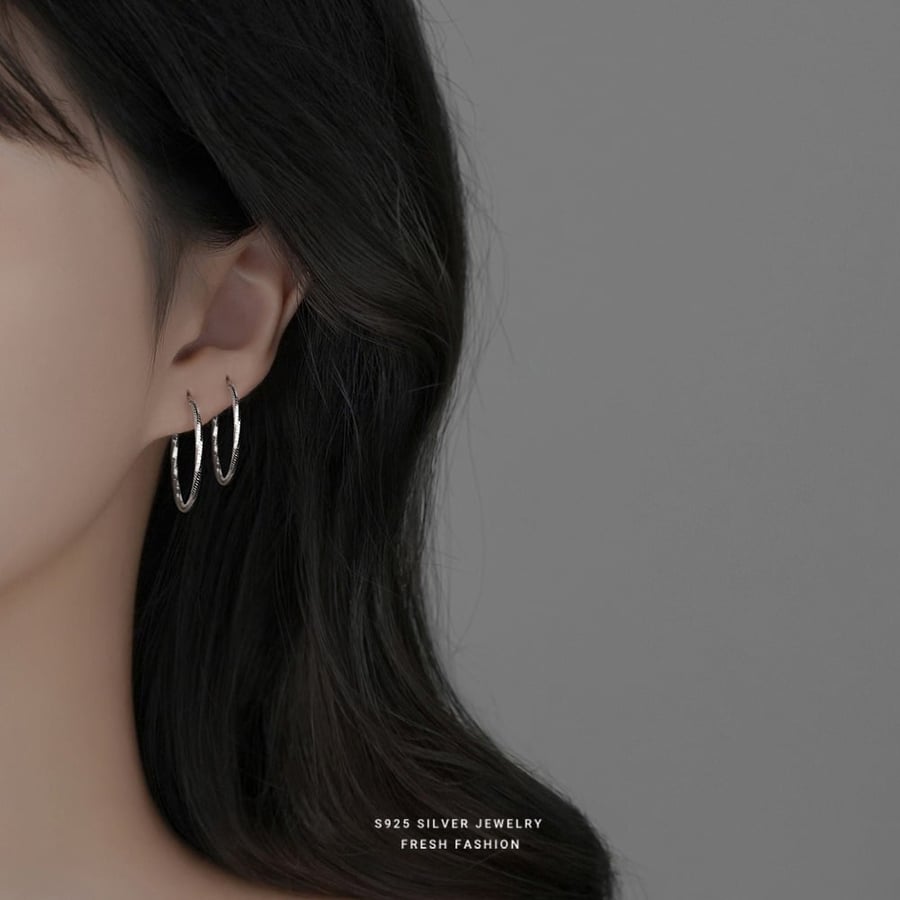 الحلق الكلاسيكية فضة عيار 925
