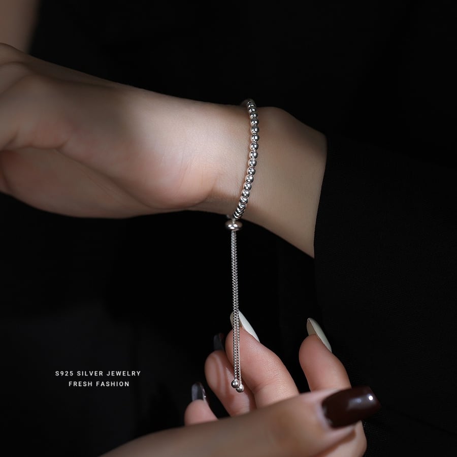 سوار الخرز الدائري فضة عيار 925