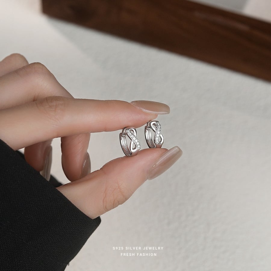 Infinity earrings, 925 sterling silver