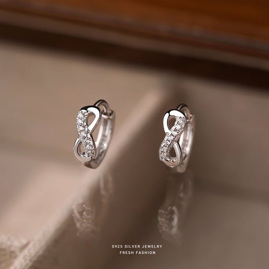 Infinity earrings, 925 sterling silver