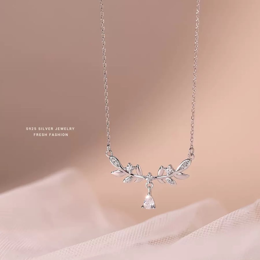 Rain flower necklace, 925 karat silver