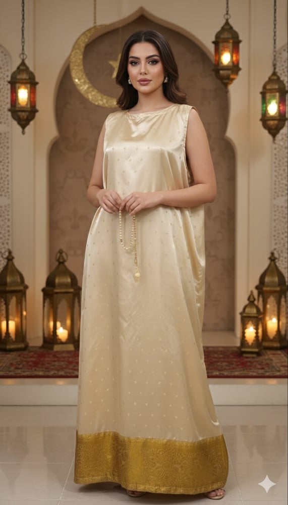 فستان جاكار ذهبي AB04