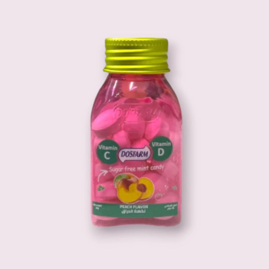 Dos Farm Sugar Free Peach Flavored Vitamin Candy 22g