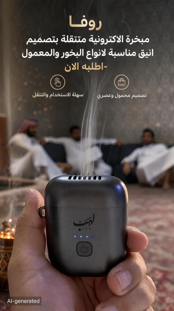 مبخرة الكترونية متنقلة بتصميم انيق مناسبة لانواع البخور والمعمول