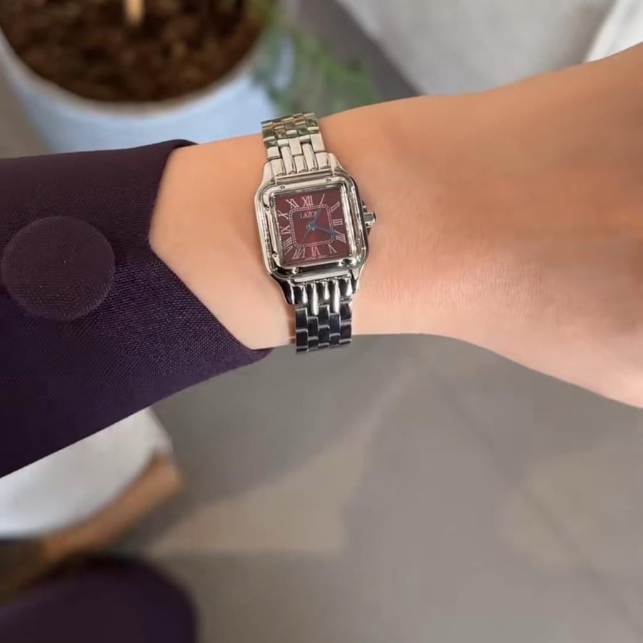 Women's watch of steel with cherry dial