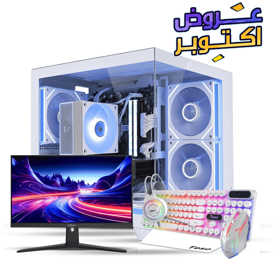 تجميعة ( RX 9060 XT 16GB - i5 12th ) مع شاشة 25 انش DDR4