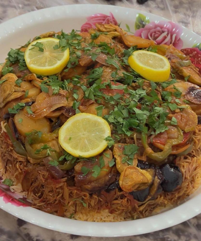 ( حي النظيم )مقلوبة دجاج  مطبخ السعادة
