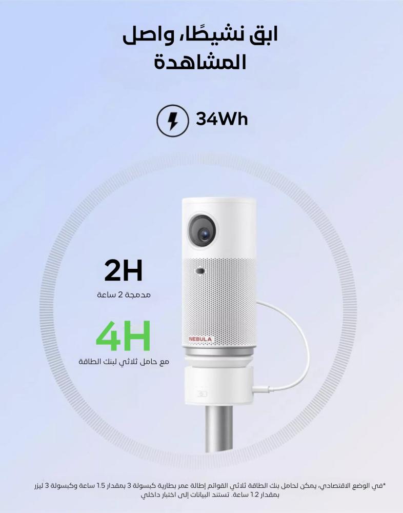 ترايبود انكر نيبولا كابسول حامل بروجكتر مع قاعدة شحن بروجكتر 4800 ملي امبير - ابيض