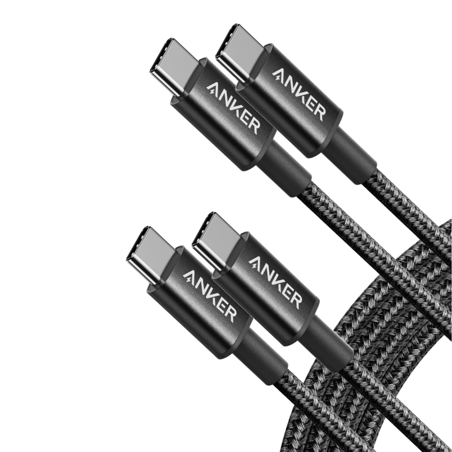 كيبل شحن أنكر USB-C إلى USB-C مضفر وسريع الشحن -بطول 1.8متر