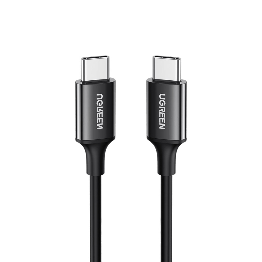كابل يو جرين USB-C إلى USB-C بقوة 60 واط، أسود، طول 2 متر