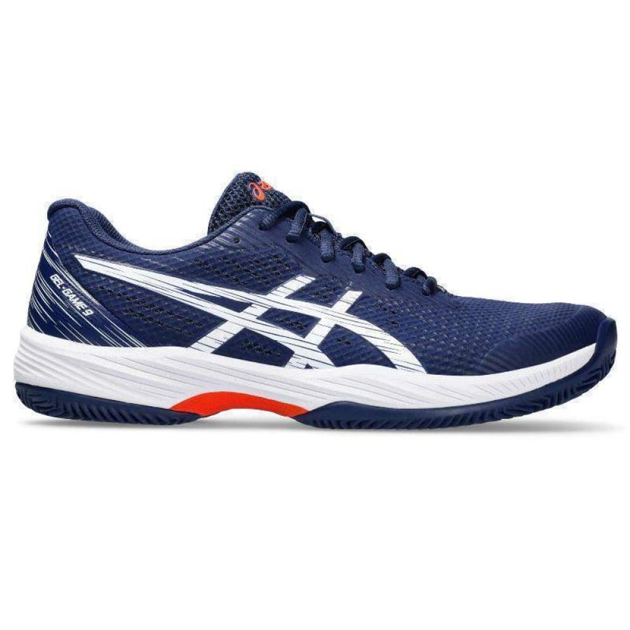 Gel Game 9 Clay Navy White Shoes