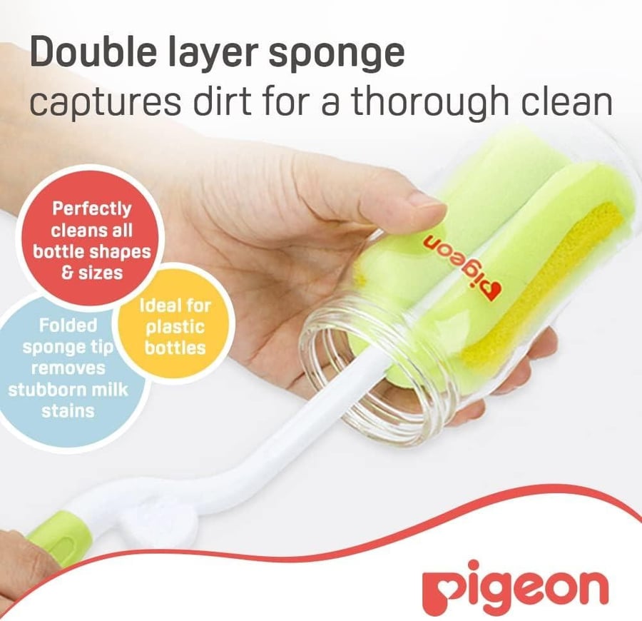 Pigeon 2 Way Sponge Feeding Bottle Brush