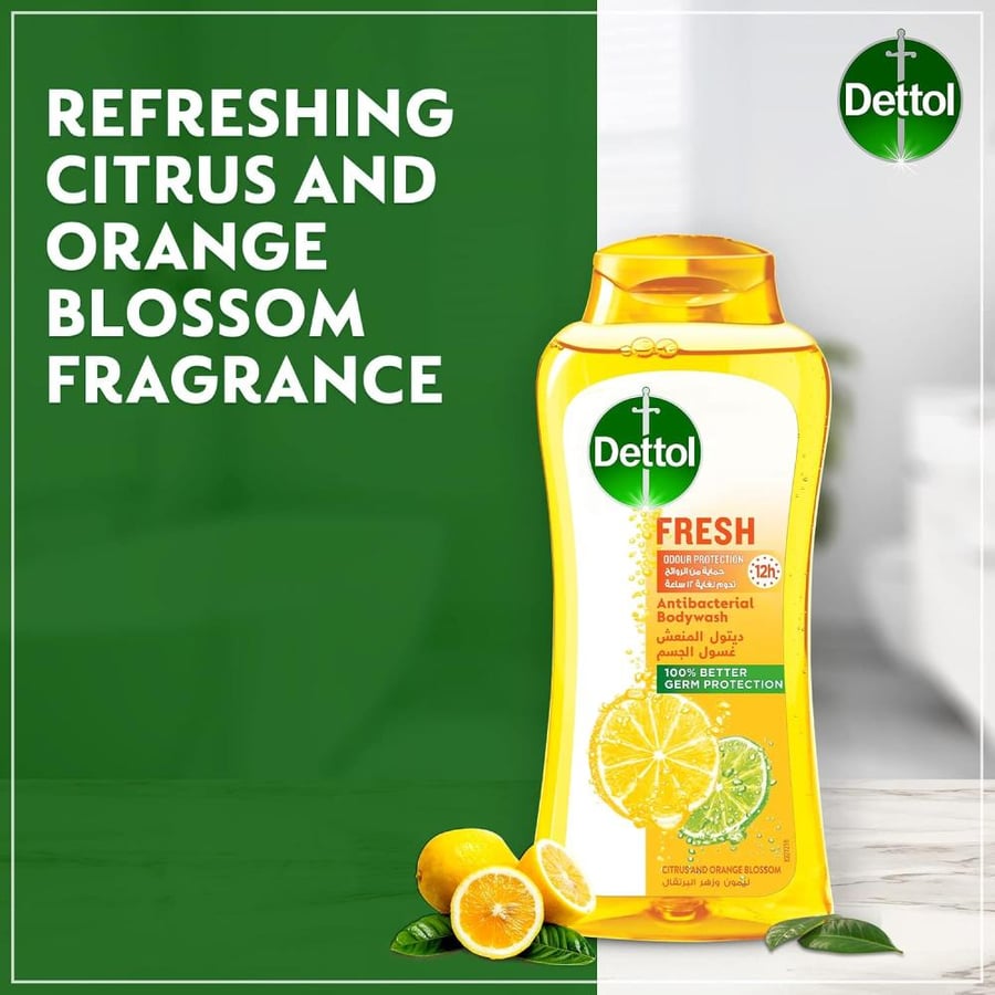 Dettol Citrus & Orange Blossom Fresh Shower Gel with Loofah 250 ml
