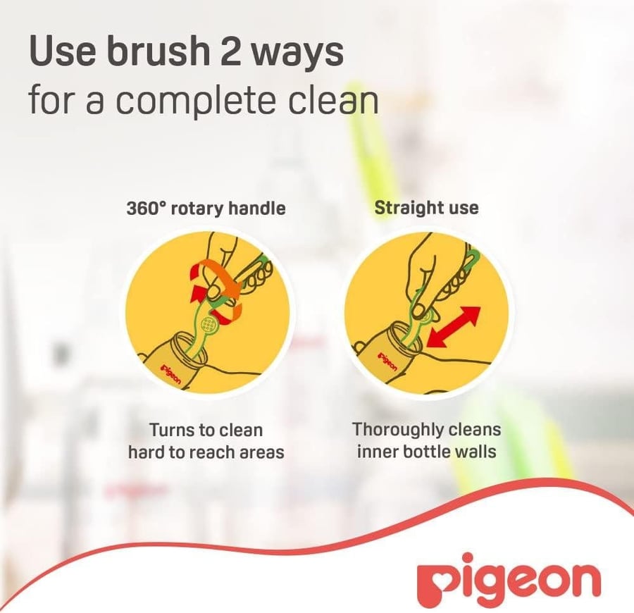 Pigeon 2 Way Sponge Feeding Bottle Brush
