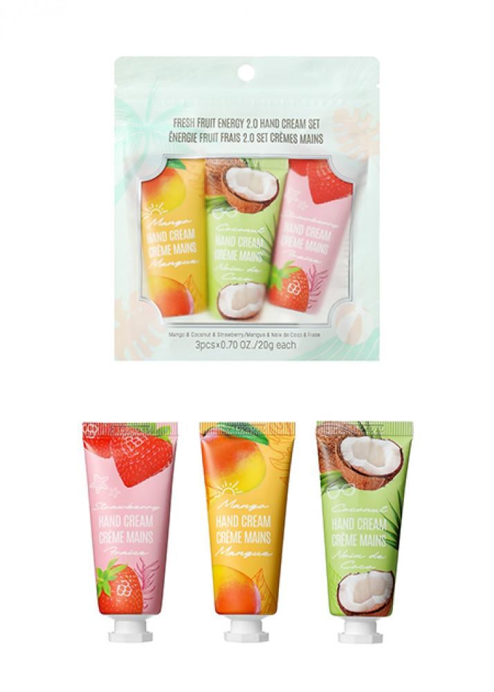 Hand cream set with fruits and plants