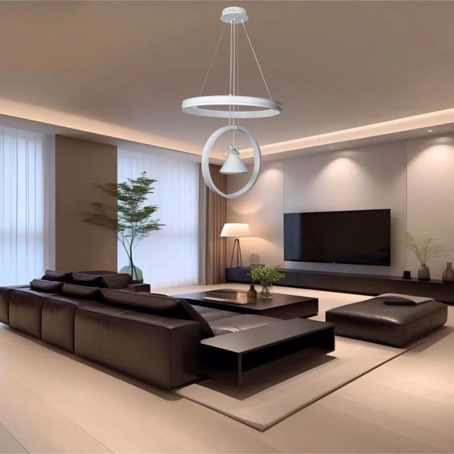 Modern white wall lamp with 3 lights, 60 watts