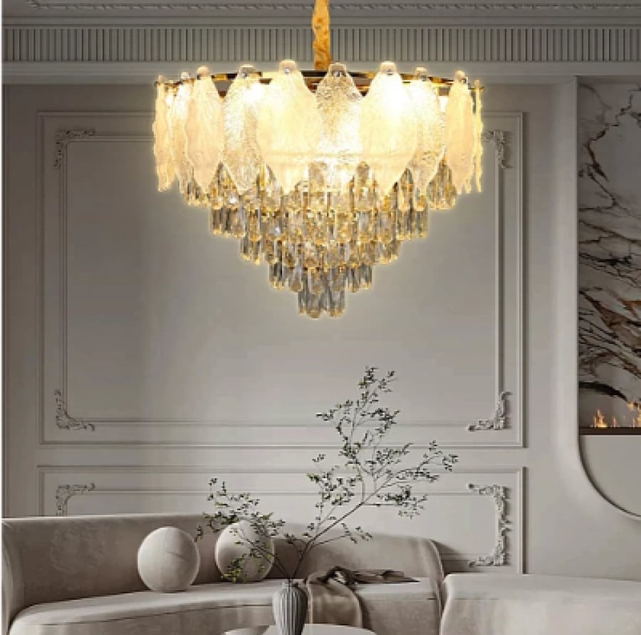 Modern chandelier glass gold E14*9L diameter 60 cm