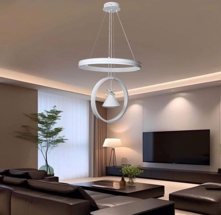 Modern white wall lamp with 3 lights, 60 watts