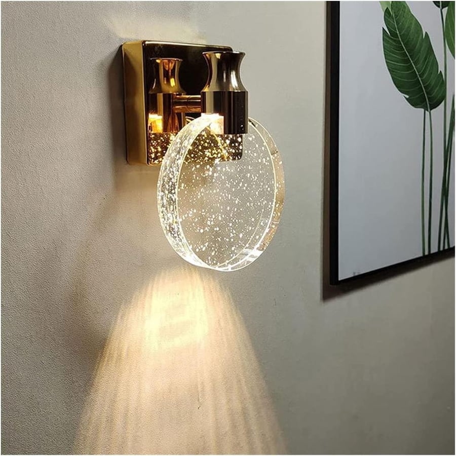 مصباح جداري LED بلوري دائري من الأجهزة الاسكندنافية المعاصرة لغرفة النوم صورة تاسعة