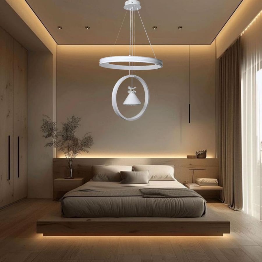 Modern white wall lamp with 3 lights, 60 watts