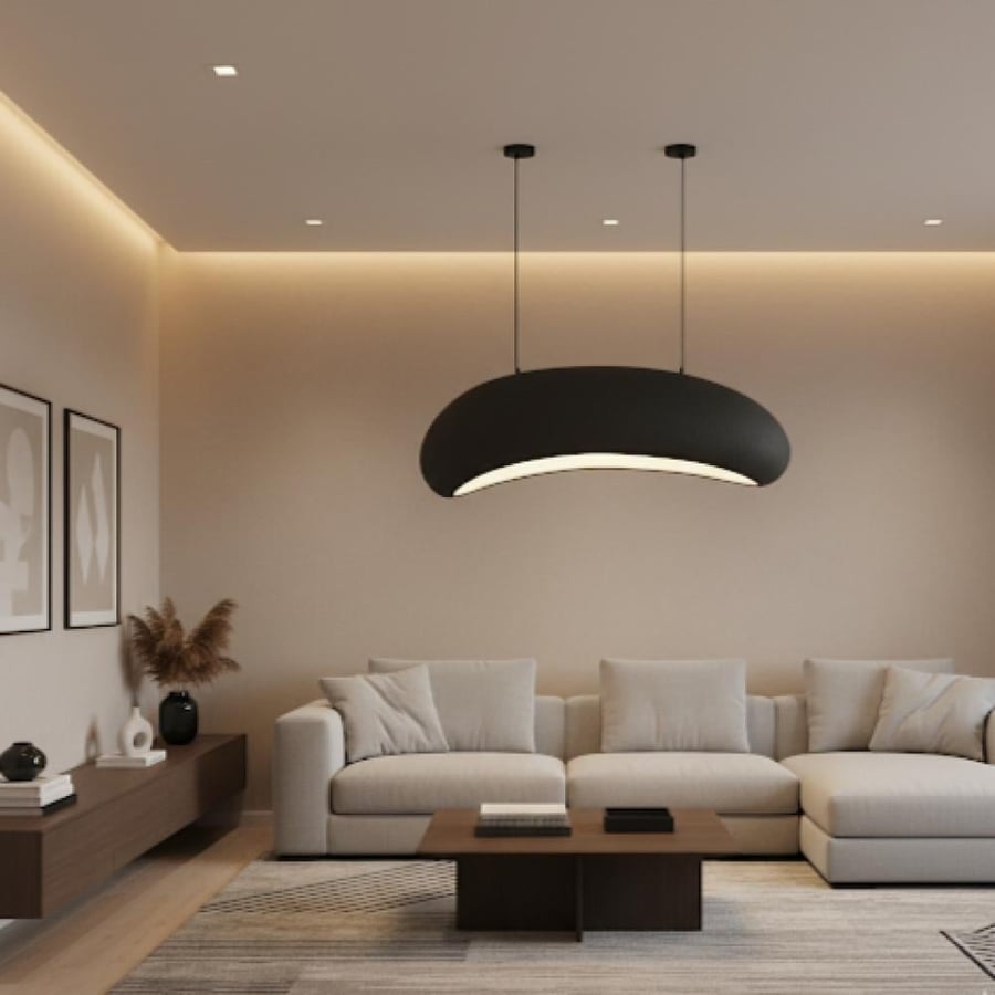 نجف علاقي مودرن اسود E27 2 صورة سابعة