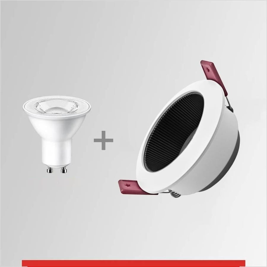 Spotlight aluminum cast white and black prominent design striped comprehensive bulb and wire