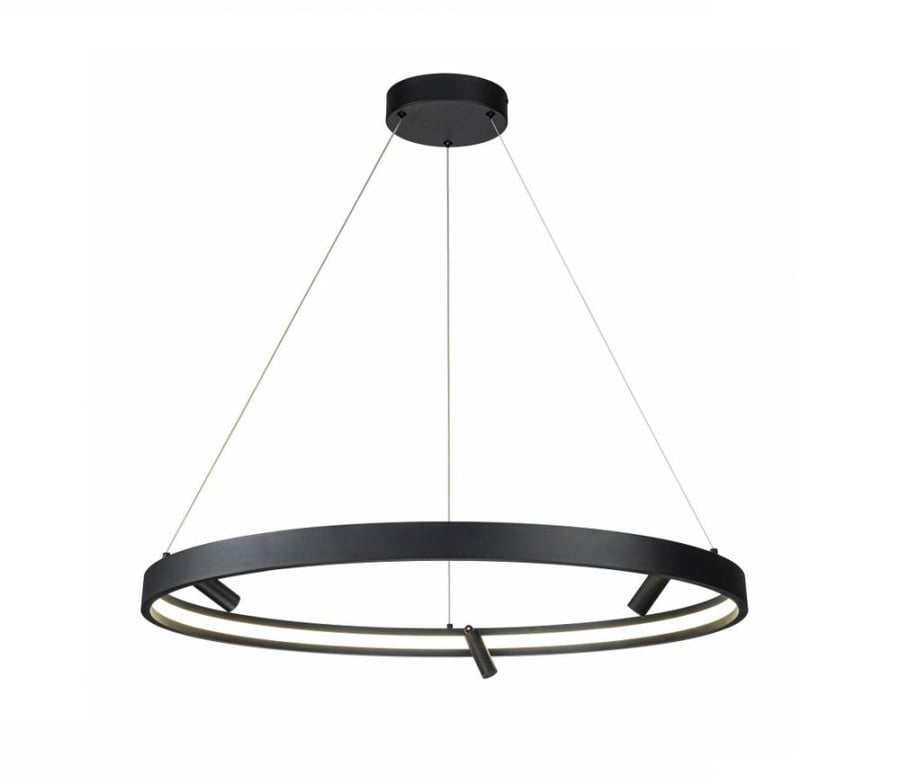 Modern hook 80 cm size black color lighting yellow 36W