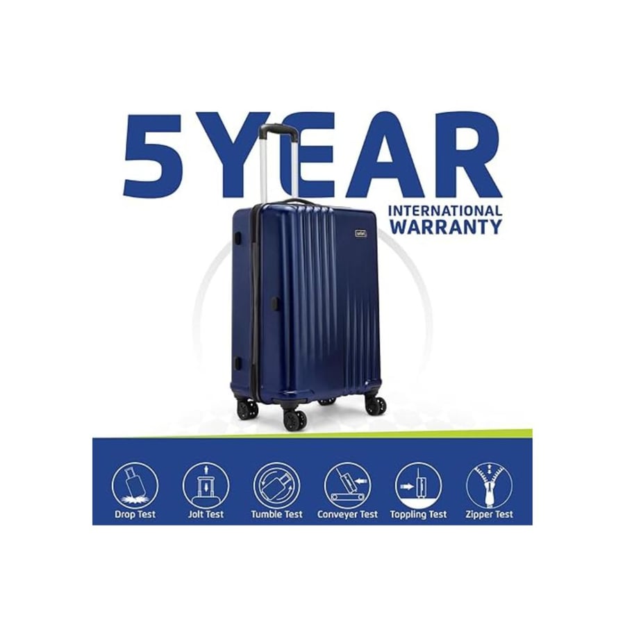 Safari Ryder 56 cm - 49 Liter Small Cabin Trolley Bag Hard Case Polycarbonate Made Unbreakable 360 Degree Dual 8 Wheeling System Luggage - Gun metal | Made in India