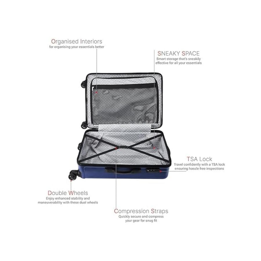 Safari Ryder 56 cm - 49 Liter Small Cabin Trolley Bag Hard Case Polycarbonate Made Unbreakable 360 Degree Dual 8 Wheeling System Luggage - Gun metal | Made in India