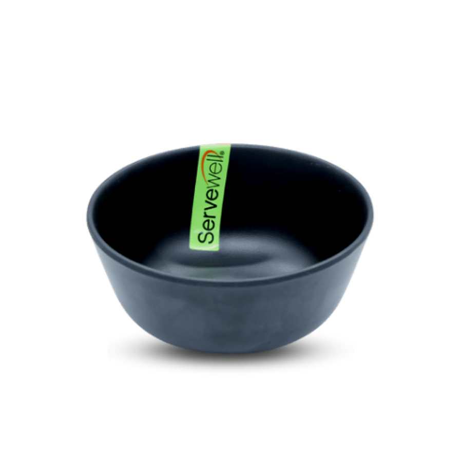 Servewell Melamine Black Matte Soup Bowl 11.5Cm   - Made In India  - Made In India