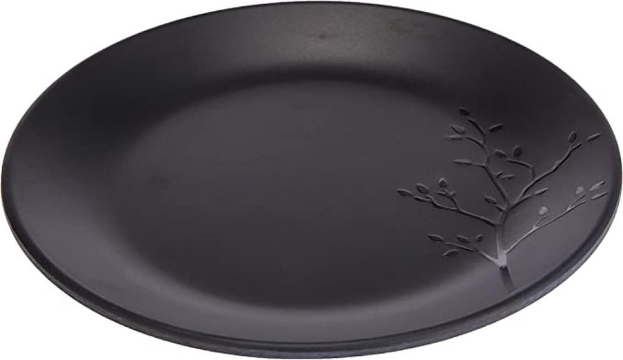 Servewell Melamine Black Matte Medium Plate 23Cm   - Made In India  - Made In India