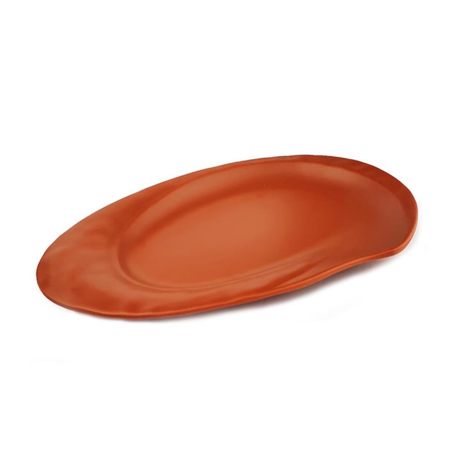 Servewell Melamine Tera Cotta Oval Platter 26.5X16Cm  - Made In India  - Made In India