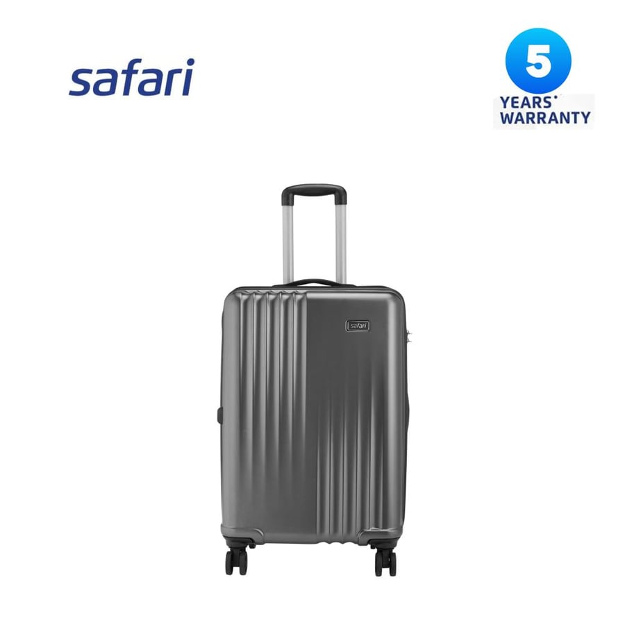 Safari Ryder 56 cm - 49 Liter Small Cabin Trolley Bag Hard Case Polycarbonate Made Unbreakable 360 Degree Dual 8 Wheeling System Luggage - Gun metal | Made in India