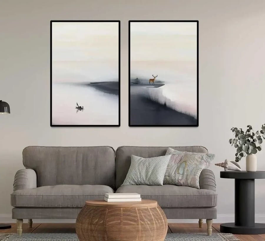 طقم لــوحات ثنائية بتصميم عصري