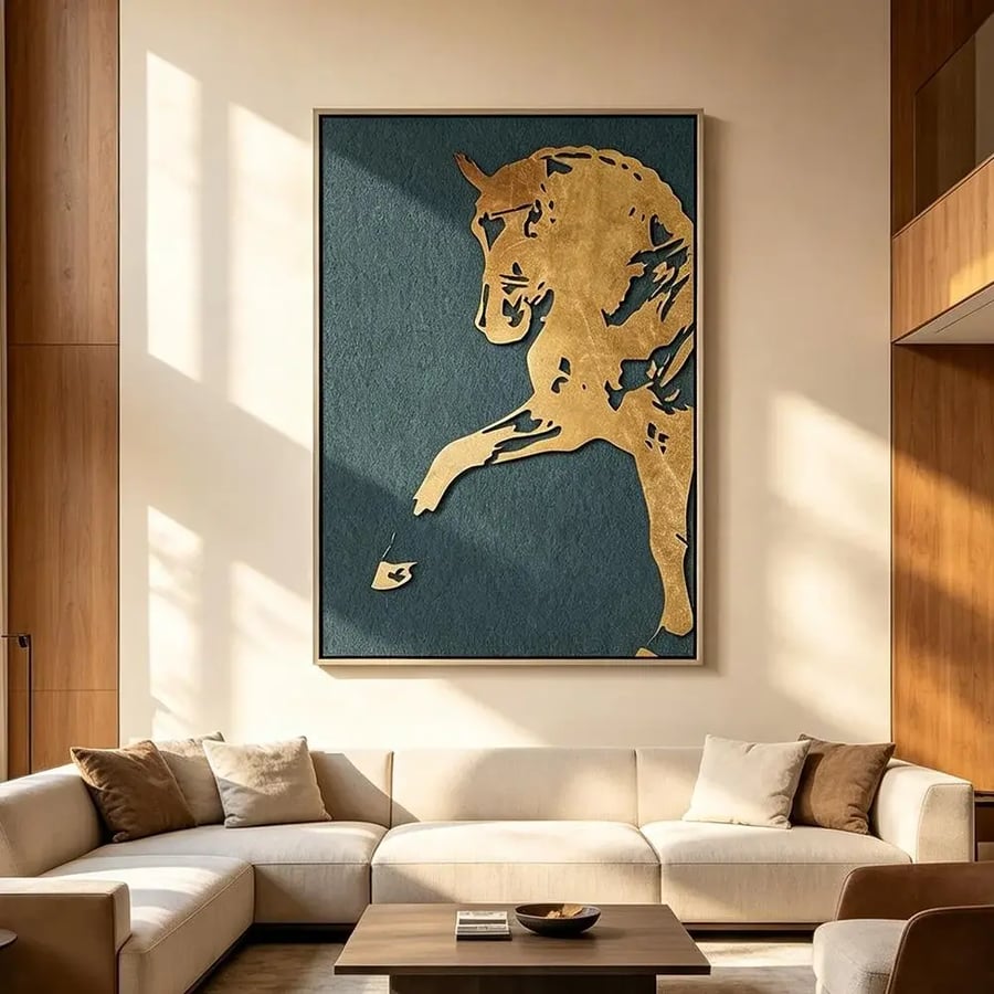 لوحة طولية خيل تصميم مودرن للصالات والمجالس